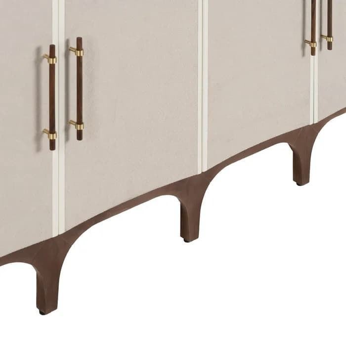 Aparador blanco-beige madera 177x40x84 cm - Imagen 5