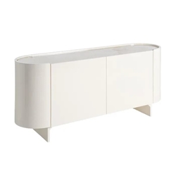 Aparador lacado crema mármol-DM salón 160 x 45 x 75 cm - Imagen 1