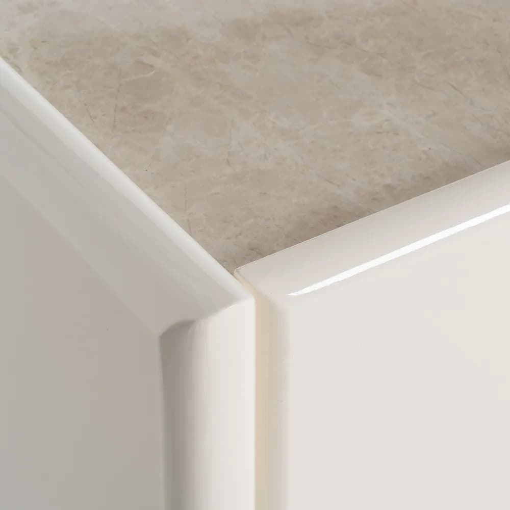 Aparador lacado crema mármol-DM salón 163 x 45 x 75 cm - Imagen 4
