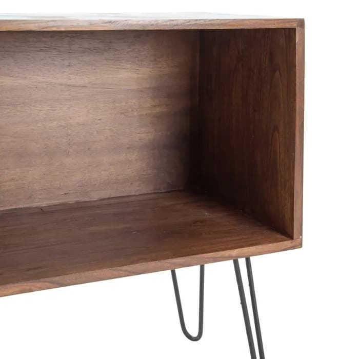 Aparador marrón-azul madera/metal 120x40x80 cm - Imagen 4