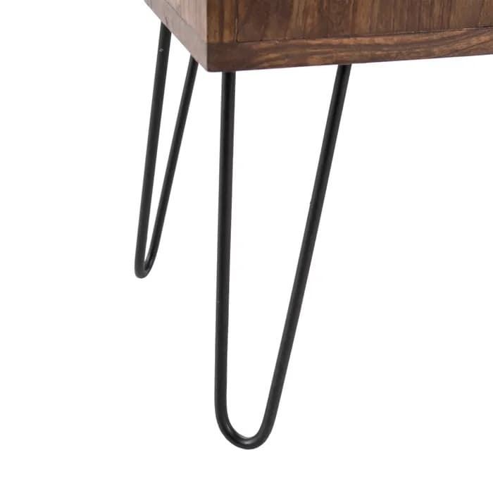 Aparador marrón-azul madera/metal 120x40x80 cm - Imagen 7