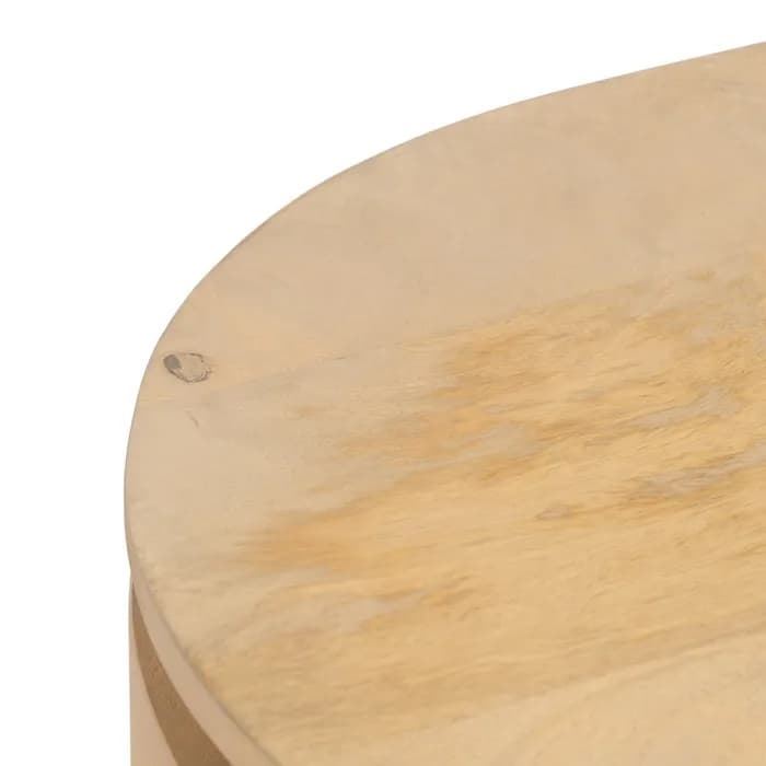 Aparador natural-negro madera-hierro 140 x 40 x 75 cm - Imagen 3