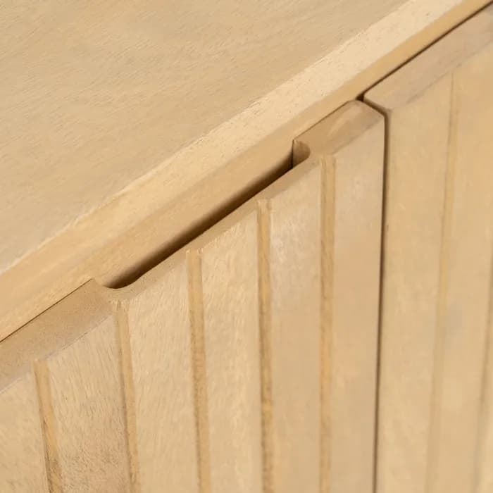 Aparador natural-negro madera-hierro 140 x 40 x 75 cm - Imagen 4