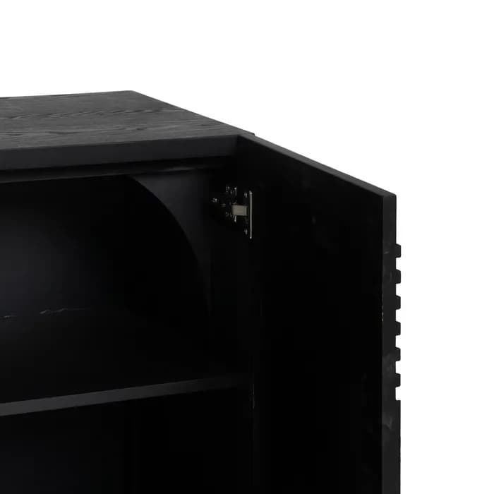 Aparador negro-oro madera/metal 160x40x80 cm - Imagen 4