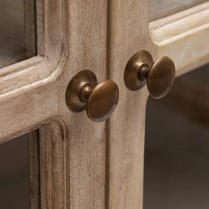 Aparador salón blanco rozado madera de mango 160x35x71 cm - Imagen 4