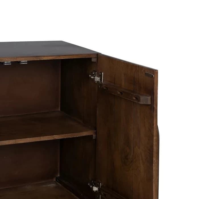 Aparador salón marrón madera de mango 150x40x75 cm - Imagen 4