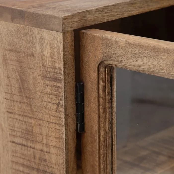 Aparador salón natural madera de mango 160x35x71 cm - Imagen 3