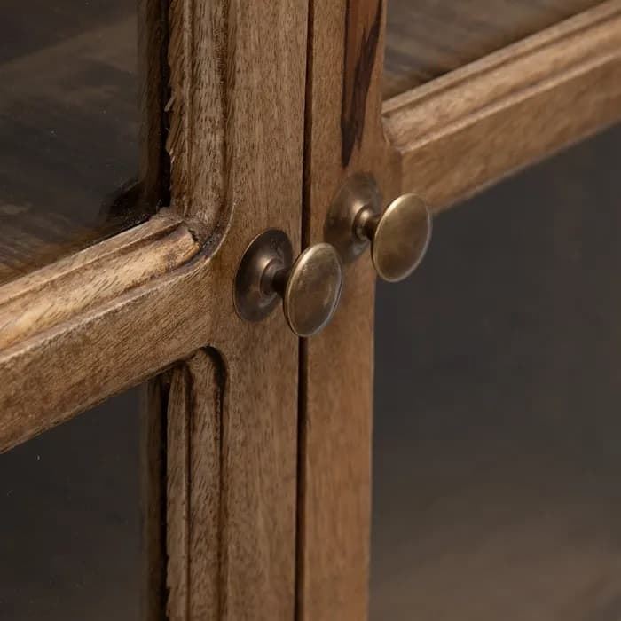 Aparador salón natural madera de mango 160x35x71 cm - Imagen 4