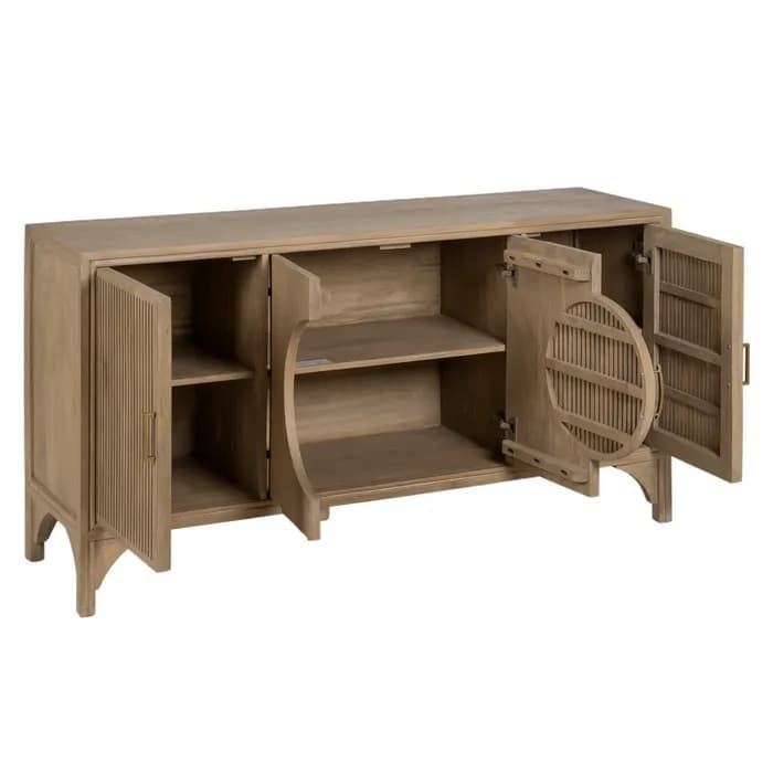 Aparador salón natural madera de mango 166x46x87 cm - Imagen 2