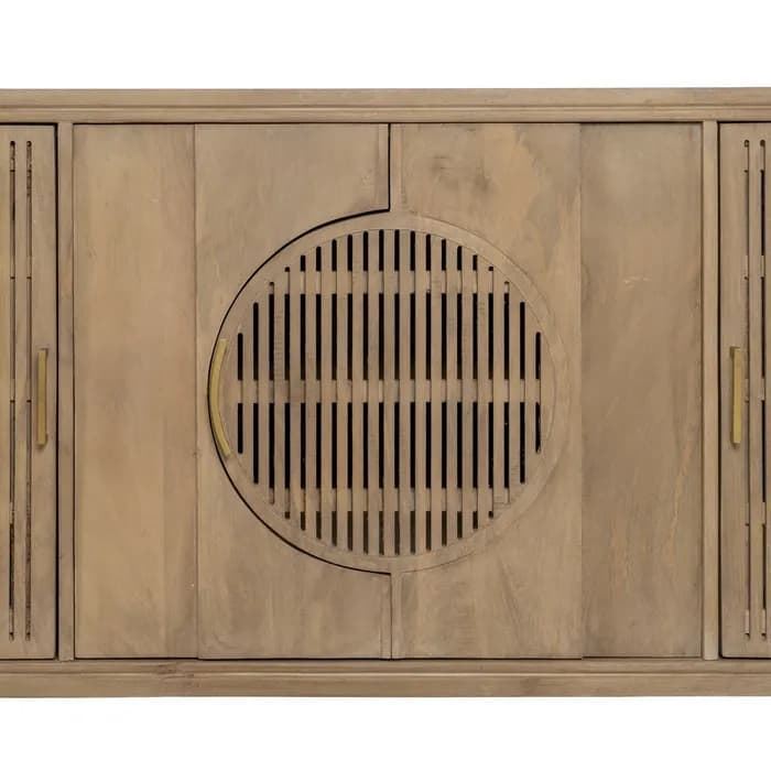 Aparador salón natural madera de mango 166x46x87 cm - Imagen 3