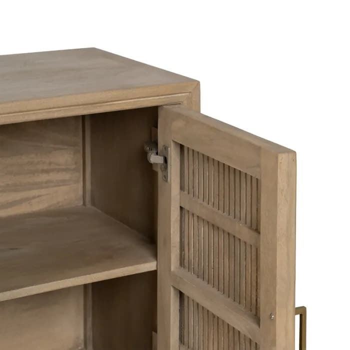 Aparador salón natural madera de mango 166x46x87 cm - Imagen 4