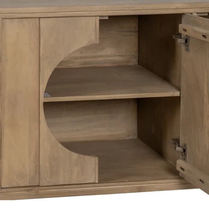 Aparador salón natural madera de mango 166x46x87 cm - Imagen 5