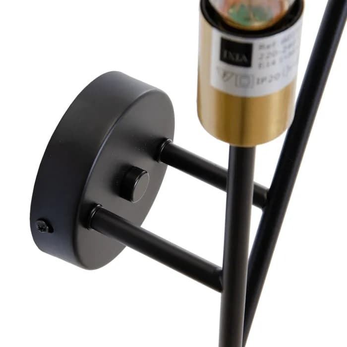 Aplique pared negro metal 23x10x52 cm - Imagen 3