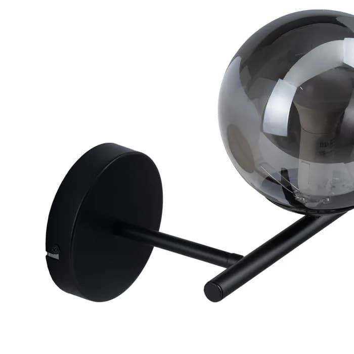 Aplique pared negro metal-cristal 27.50x20x20 cm - Imagen 4