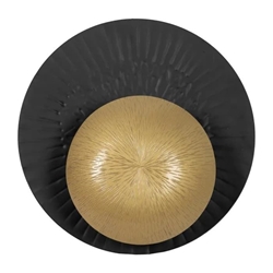 Aplique pared negro-oro metal 20 x 7 x 20 cm - Imagen 1