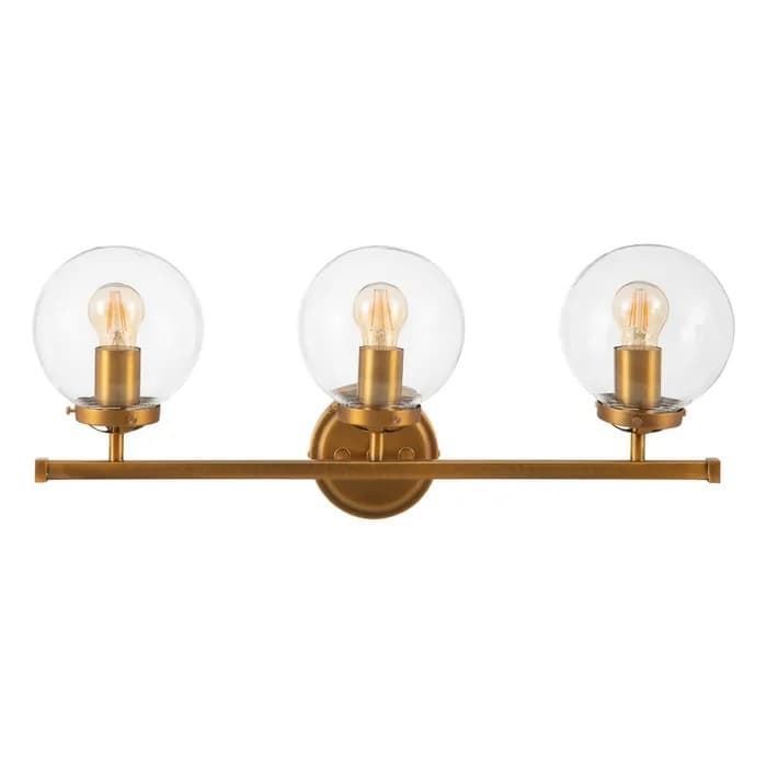 Aplique pared oro metal-cristal 60x20 cm - Imagen 1