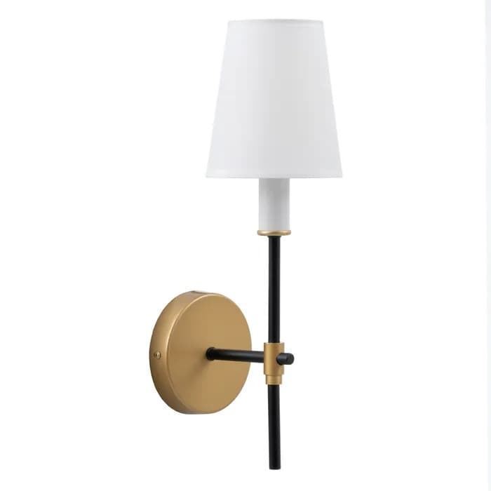 Aplique pared oro-negro tejido/metal 12x15x36 cm - Imagen 1