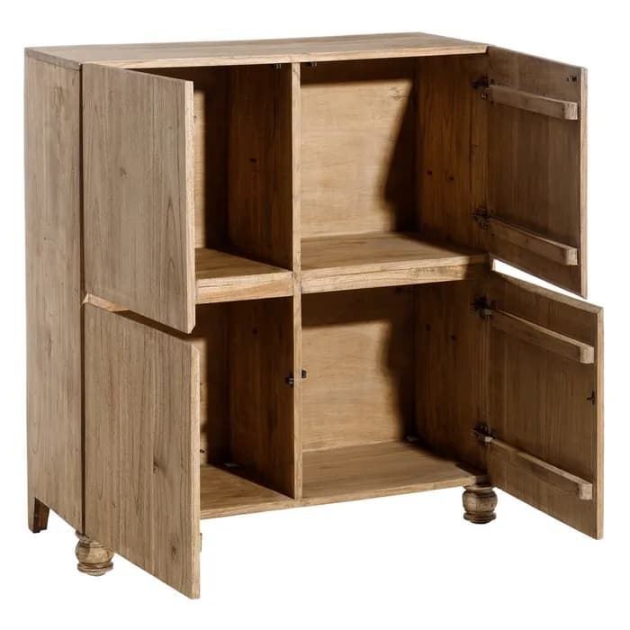Armario natural madera mindi 110x45x120 cm - Imagen 2