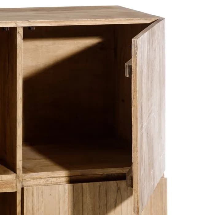 Armario natural madera mindi 110x45x120 cm - Imagen 3