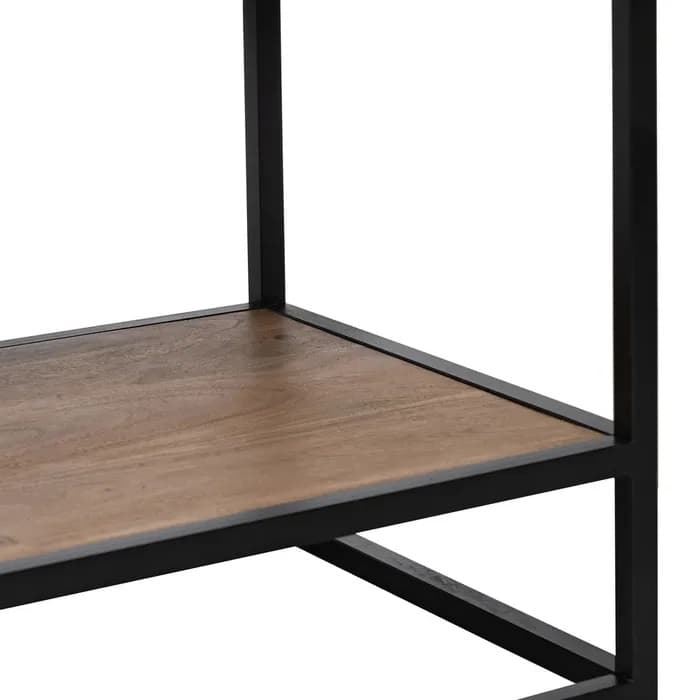 Armario salón natural madera/metal 90x45x190 cm - Imagen 6