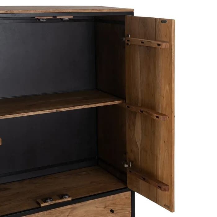 Armario salón natural madera/metal 90x45x190 cm - Imagen 8