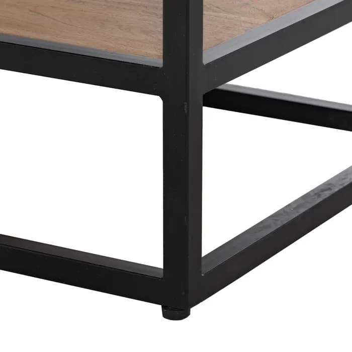 Armario salón natural madera/metal 90x45x190 cm - Imagen 9