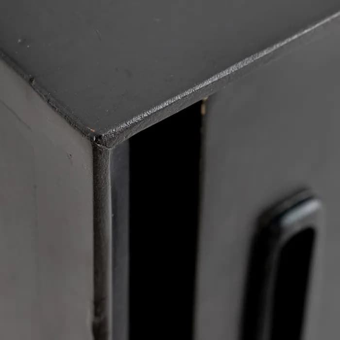 Armario salón negro madera de mango 135x40x148 cm - Imagen 4