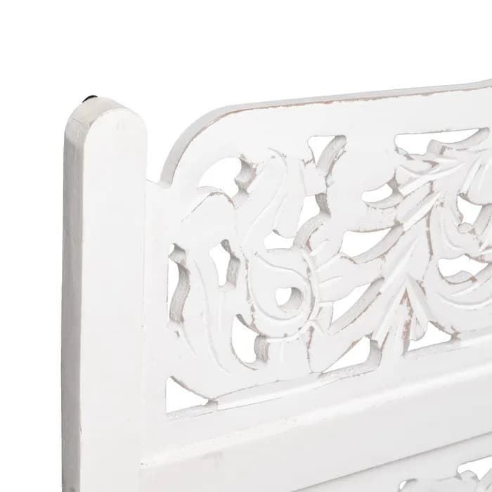 Cabecero blanco rozado DM-madera 180x123 cm - Imagen 5