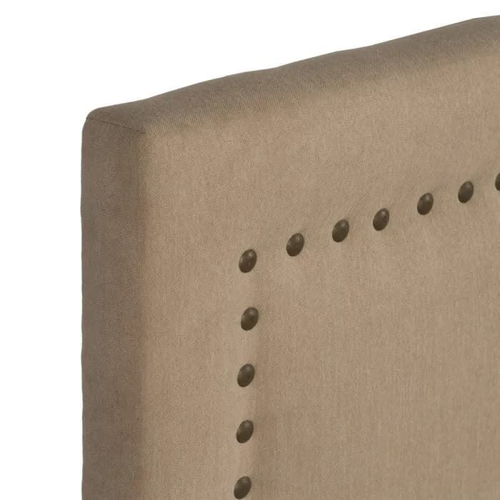 Cabecero dormitorio beige tejido 165x7x130 cm - Imagen 2