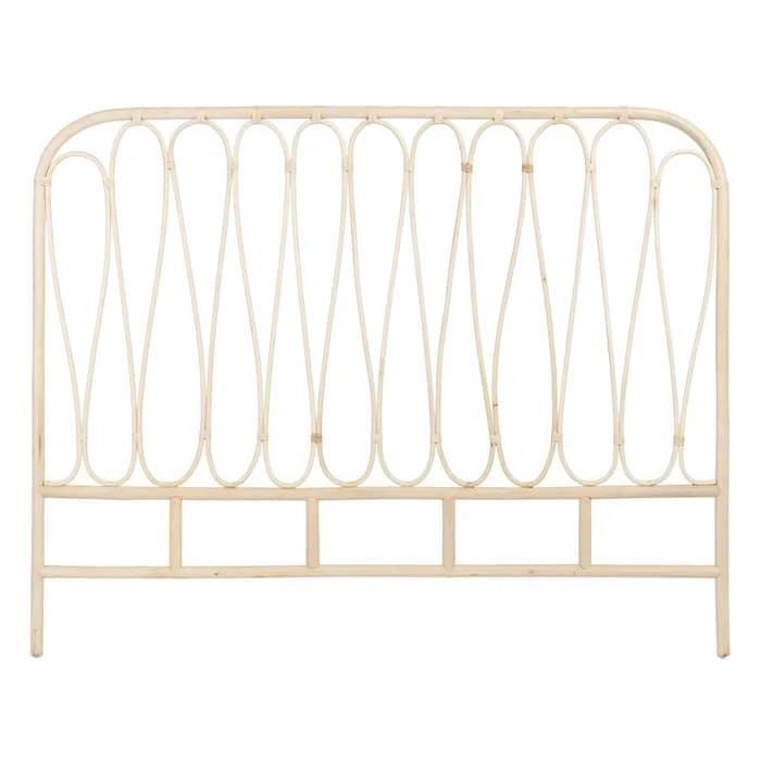 Cabecero dormitorio natural ratán 160x3x125 cm - Imagen 1