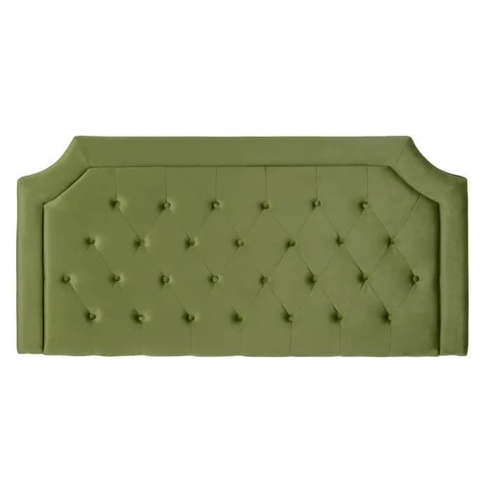 Cabecero dormitorio tejido verde 160x7x78 cm - Imagen 1