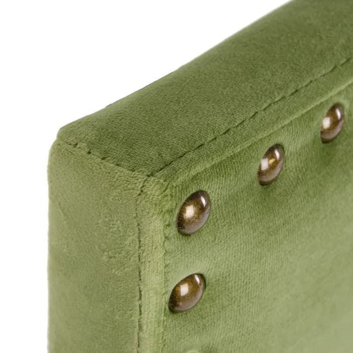 Cabecero dormitorio verde tejido 160x6x60 cm - Imagen 2