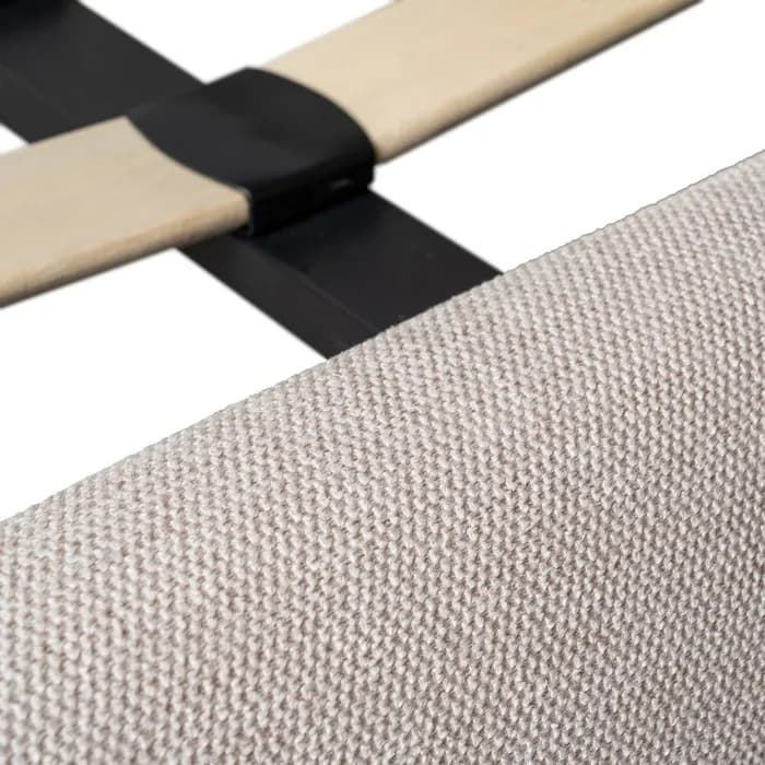 Cama beige tejido dormitorio 160 x 217 x 94 cm - Imagen 5