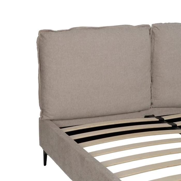 Cama beige tejido dormitorio 163 x 215 x 93 cm - Imagen 3