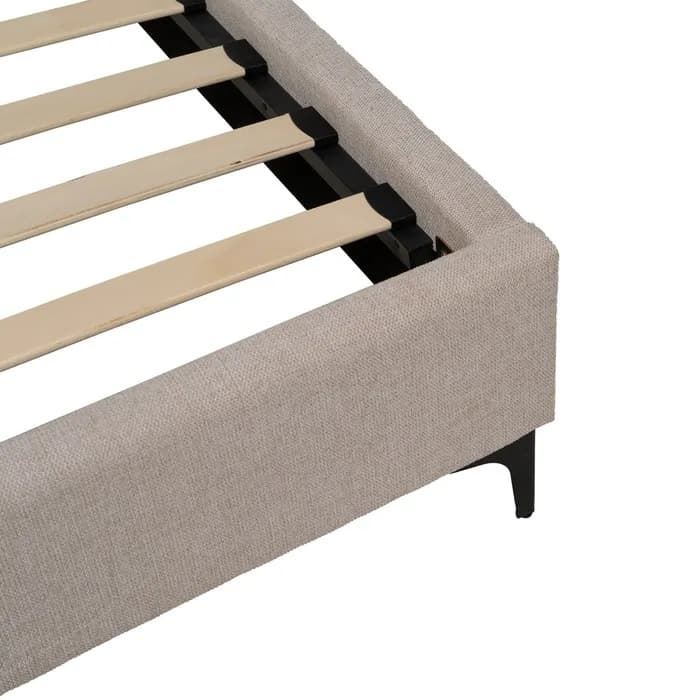 Cama beige tejido dormitorio 163 x 215 x 93 cm - Imagen 8