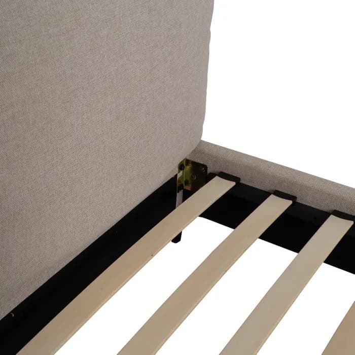 Cama beige tejido dormitorio 163 x 215 x 93 cm - Imagen 9