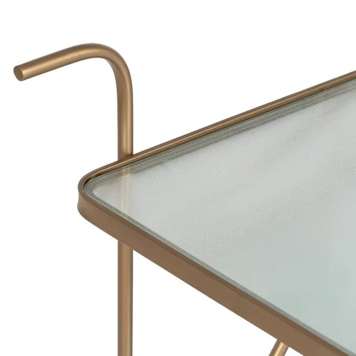 Camarera ruedas oro metal-cristal 61 x 40 x 70 cm - Imagen 2