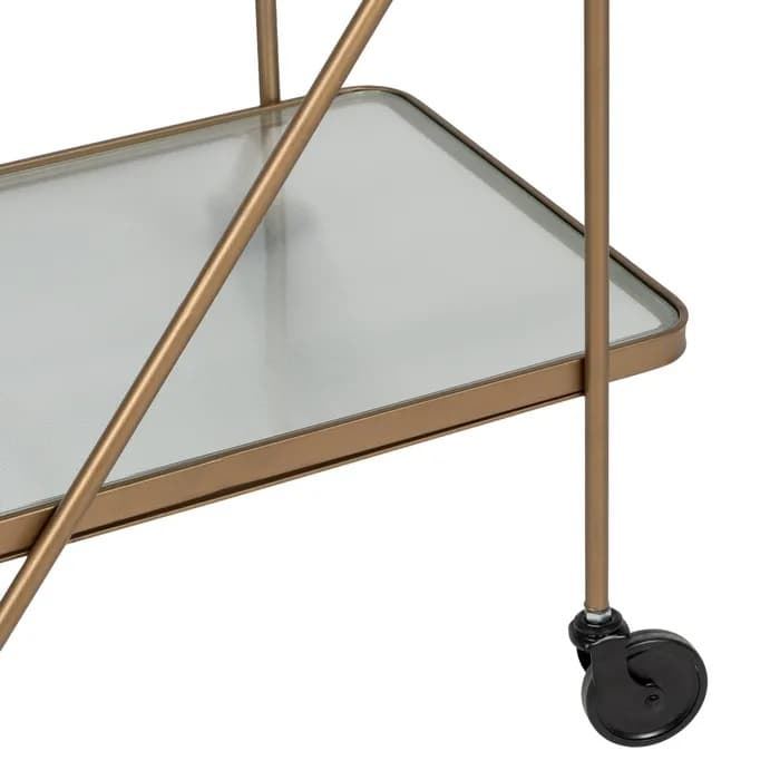 Camarera ruedas oro metal-cristal 61 x 40 x 70 cm - Imagen 5