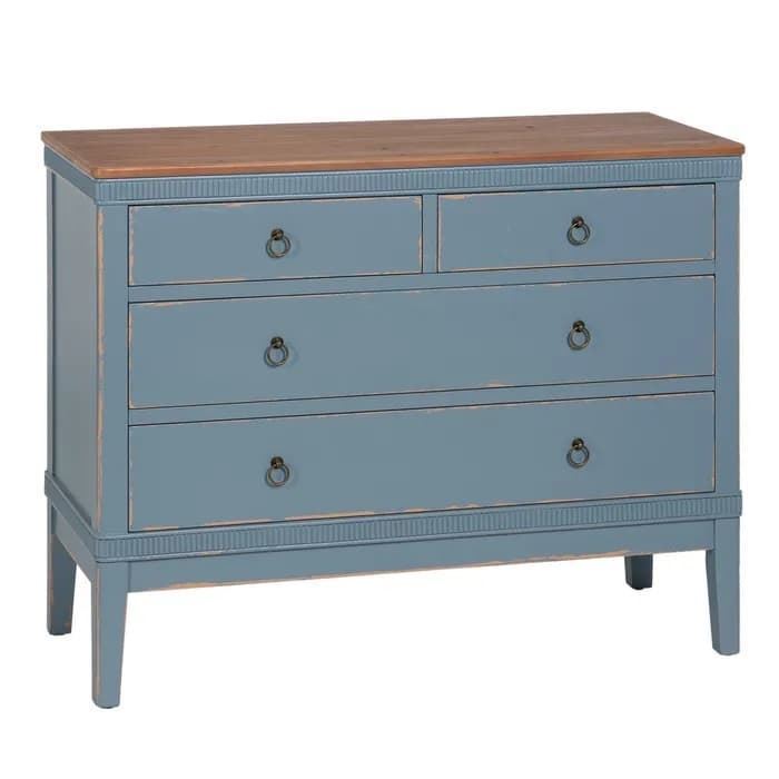 Cómoda azul madera 115x45x90 cm - Imagen 1
