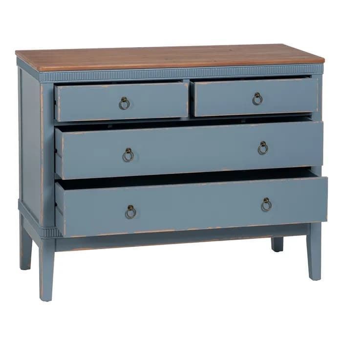 Cómoda azul madera 115x45x90 cm - Imagen 2