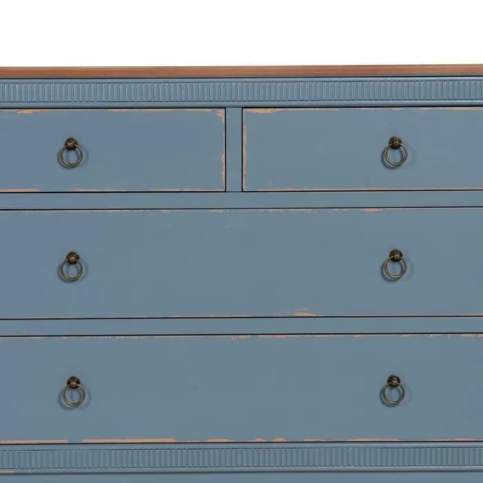 Cómoda azul madera 115x45x90 cm - Imagen 5