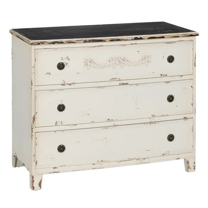 Cómoda blanco rozado madera 105x50x87.50 cm - Imagen 1