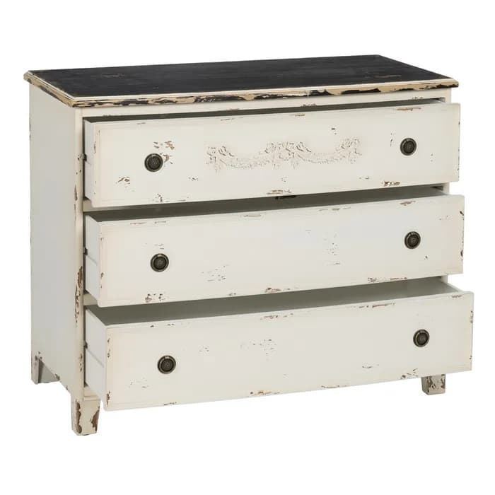 Cómoda blanco rozado madera 105x50x87.50 cm - Imagen 2