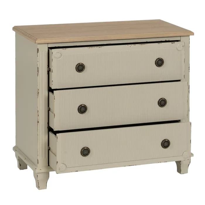 Cómoda crema madera 80x38x73 cm - Imagen 2