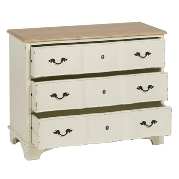 Cómoda natural-crema madera 100x45x80 cm - Imagen 2