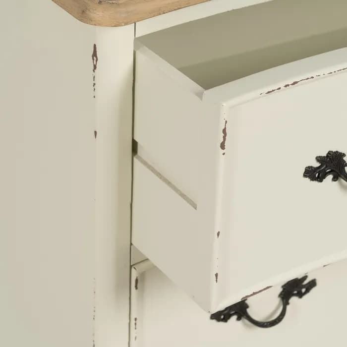 Cómoda natural-crema madera 100x45x80 cm - Imagen 6