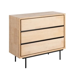 Cómoda natural-negro madera-metal 99,50 x 40 x 87 cm - Imagen 1