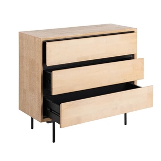 Cómoda natural-negro madera-metal 99,50 x 40 x 87 cm - Imagen 2