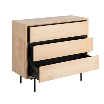 Cómoda natural-negro madera-metal 99,50 x 40 x 87 cm - Imagen 2