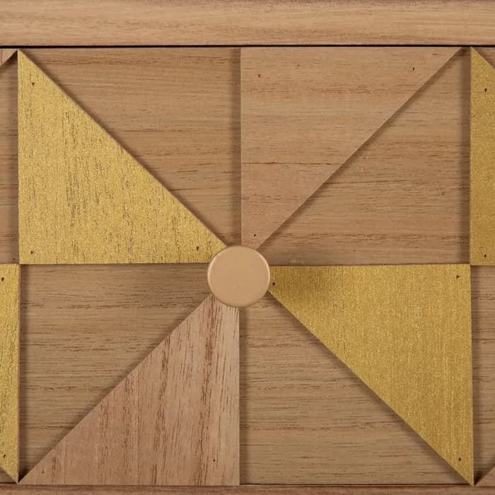 Cómoda natural-oro madera paulonia 80x40x79.50 cm - Imagen 3